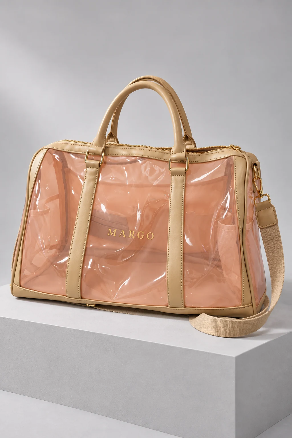 Peachy Bri Travel Bag, Nude Peach