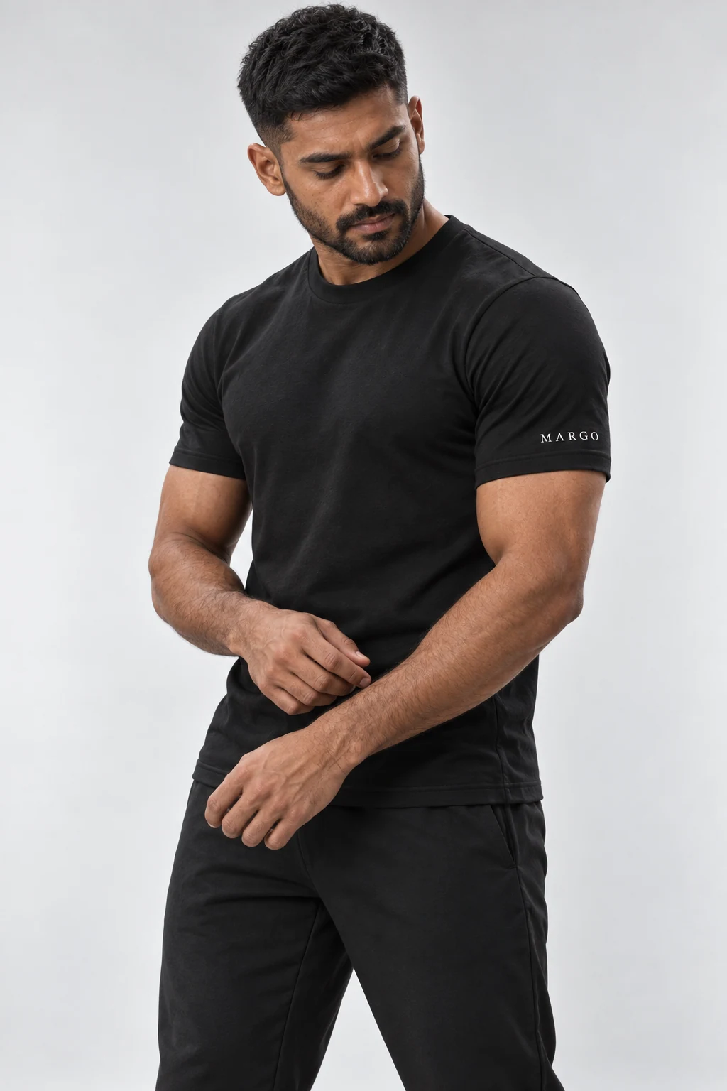 MARGO Performance Tee | Sleeve logo, Jet Black